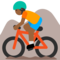 Person Mountain Biking - Medium Black emoji on Google